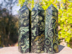 Polished Stromatolite "Kambaba Jasper" Display Crystals x 12 From Katsepy, Madagascar - Toprock Gemstones and Minerals 