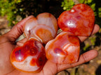 Polished Carnelian Agate Gemstone Hearts x 15 From Madagascar - Toprock Gemstones and Minerals 