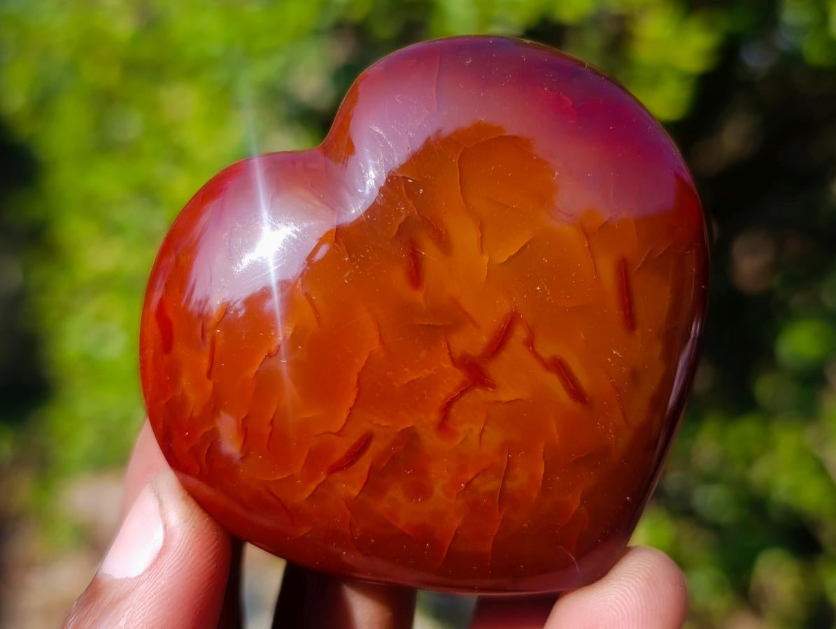 Polished Carnelian Agate Gemstone Hearts x 15 From Madagascar - Toprock Gemstones and Minerals 