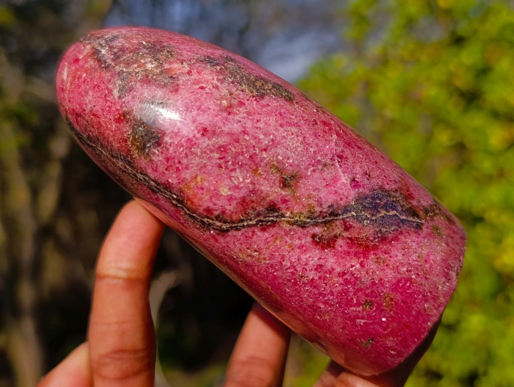 Polished Large Rhodonite Standing Display Piece x 1 From Rhusinga, Zimbabwe - Toprock Gemstones and Minerals 