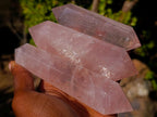Polished Double Terminated Gemmy Rose Quartz Crystals x 6 From Madagascar - Toprock Gemstones and Minerals 