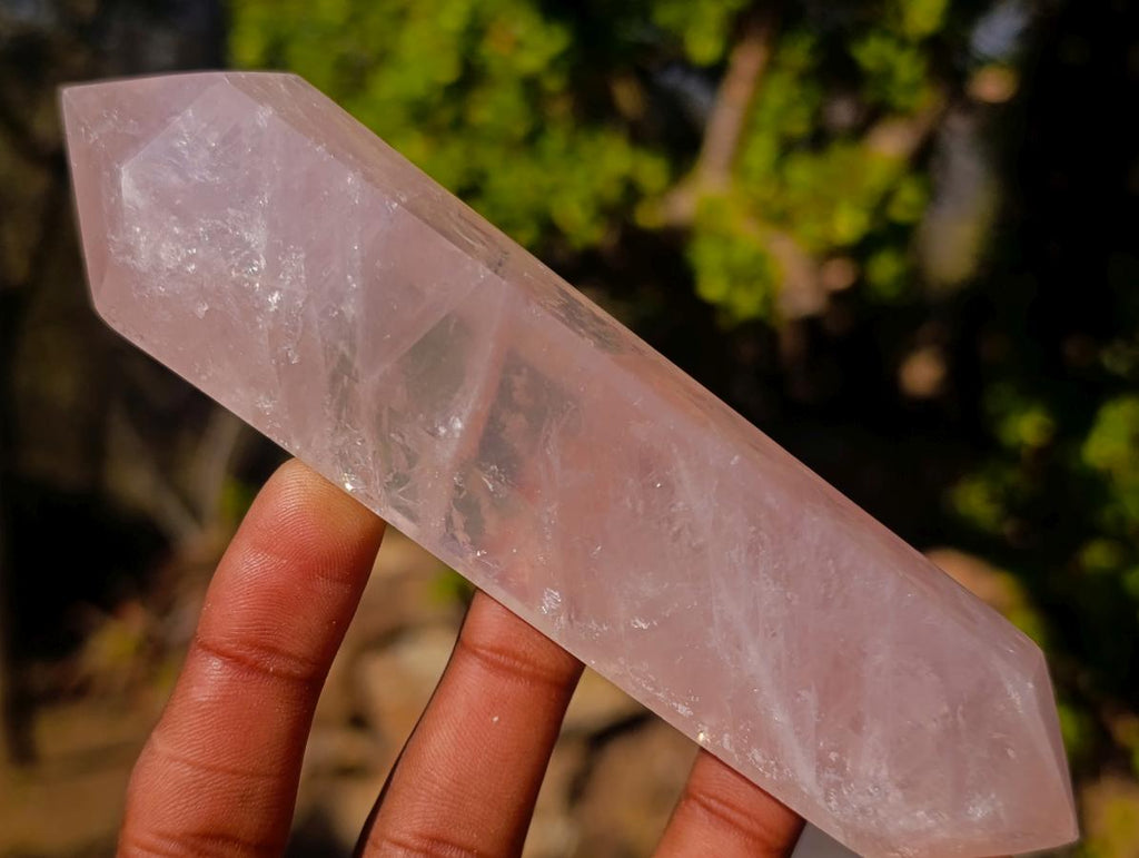 Polished Double Terminated Gemmy Rose Quartz Crystals x 6 From Madagascar - Toprock Gemstones and Minerals 