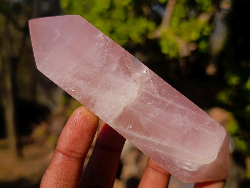 Polished Double Terminated Gemmy Rose Quartz Crystals x 6 From Madagascar - Toprock Gemstones and Minerals 