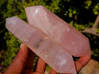 Polished Double Terminated Gemmy Rose Quartz Crystals x 6 From Madagascar - Toprock Gemstones and Minerals 