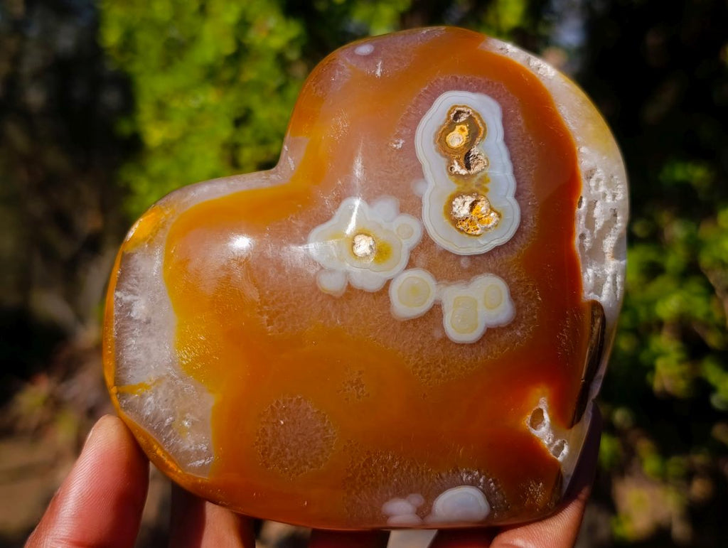 Polished Lemur Island Agate Crystalline Hearts x 3 From Nosy Varika, Madagascar - Toprock Gemstones and Minerals 