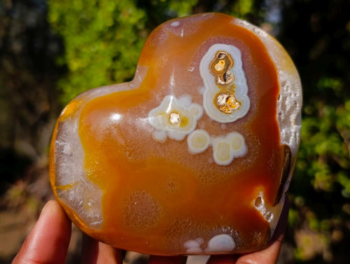 Polished Lemur Island Agate Crystalline Hearts x 3 From Nosy Varika, Madagascar - Toprock Gemstones and Minerals 