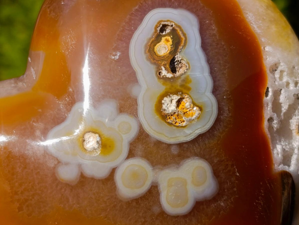 Polished Lemur Island Agate Crystalline Hearts x 3 From Nosy Varika, Madagascar - Toprock Gemstones and Minerals 