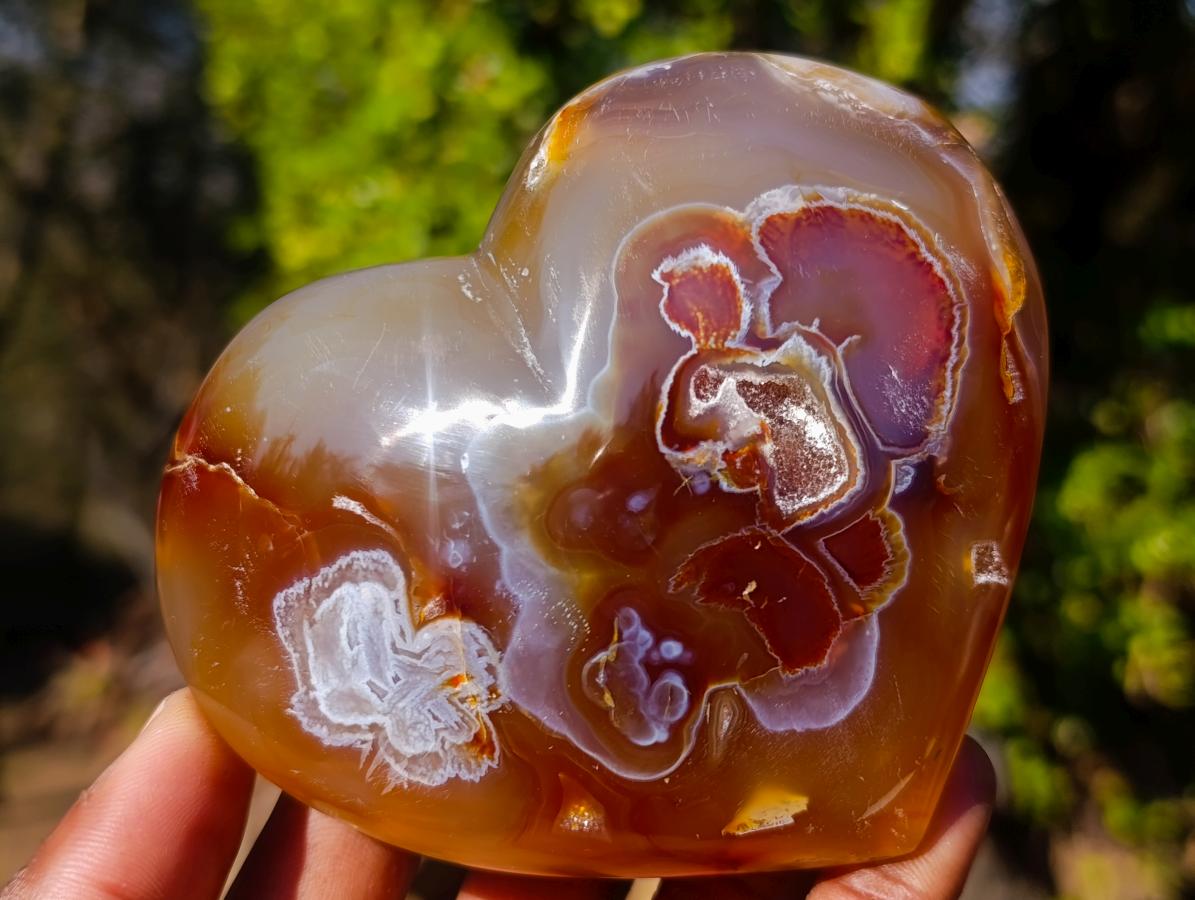 Polished Lemur Island Agate Crystalline Hearts x 3 From Nosy Varika, Madagascar - Toprock Gemstones and Minerals 