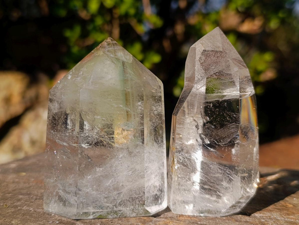 Polished Quartz Crystals with Inclusions x 12 From Madagascar - Toprock Gemstones and Minerals 