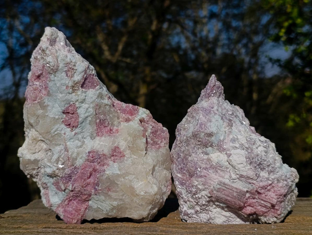 Natural Pink Rubellite Tourmaline Specimens x 2 From Karibib, Namibia - Toprock Gemstones and Minerals 
