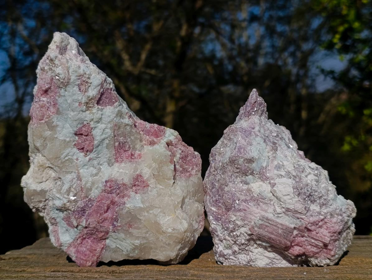 Natural Pink Rubellite Tourmaline Specimens x 2 From Karibib, Namibia - Toprock Gemstones and Minerals 