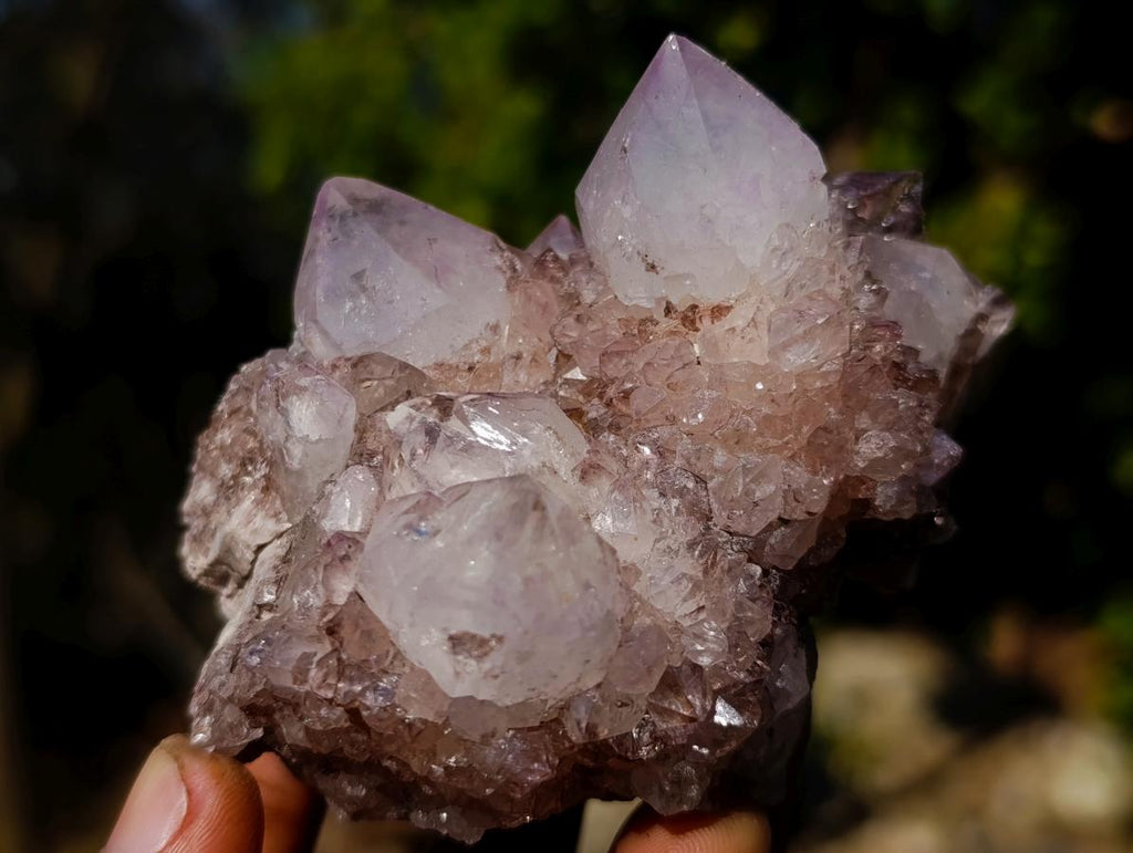 Natural Mixed Smokey Spirit Amethyst and Clear White Quartz Clusters x 12 From Boekenhouthoek, South Africa - Toprock Gemstones and Minerals 