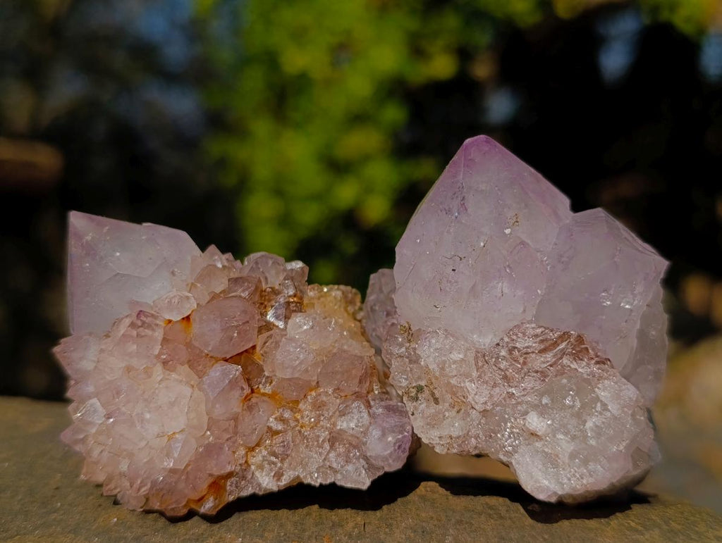 Natural Mixed Smokey Spirit Amethyst and Clear White Quartz Clusters x 12 From Boekenhouthoek, South Africa - Toprock Gemstones and Minerals 
