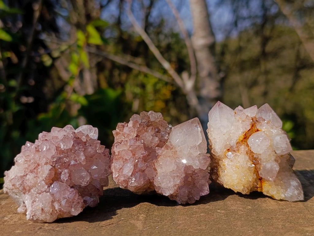 Natural Mixed Smokey Spirit Amethyst and Clear White Quartz Clusters x 12 From Boekenhouthoek, South Africa - Toprock Gemstones and Minerals 