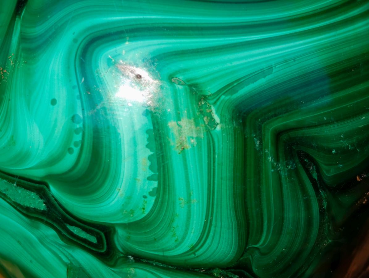 Polished Flower Banded Malachite Gemstone Eggs x 2 From Congo - Toprock Gemstones and Minerals 