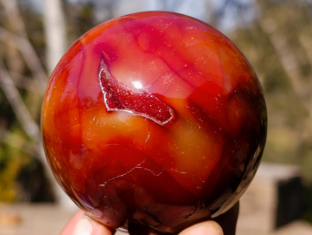 Polished Carnelian Agate Gemstone Spheres x 6 From Madagascar - Toprock Gemstones and Minerals 