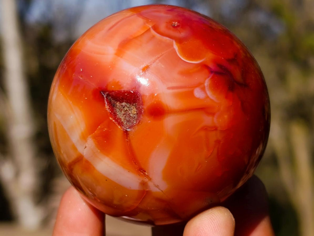 Polished Carnelian Agate Gemstone Spheres x 6 From Madagascar - Toprock Gemstones and Minerals 