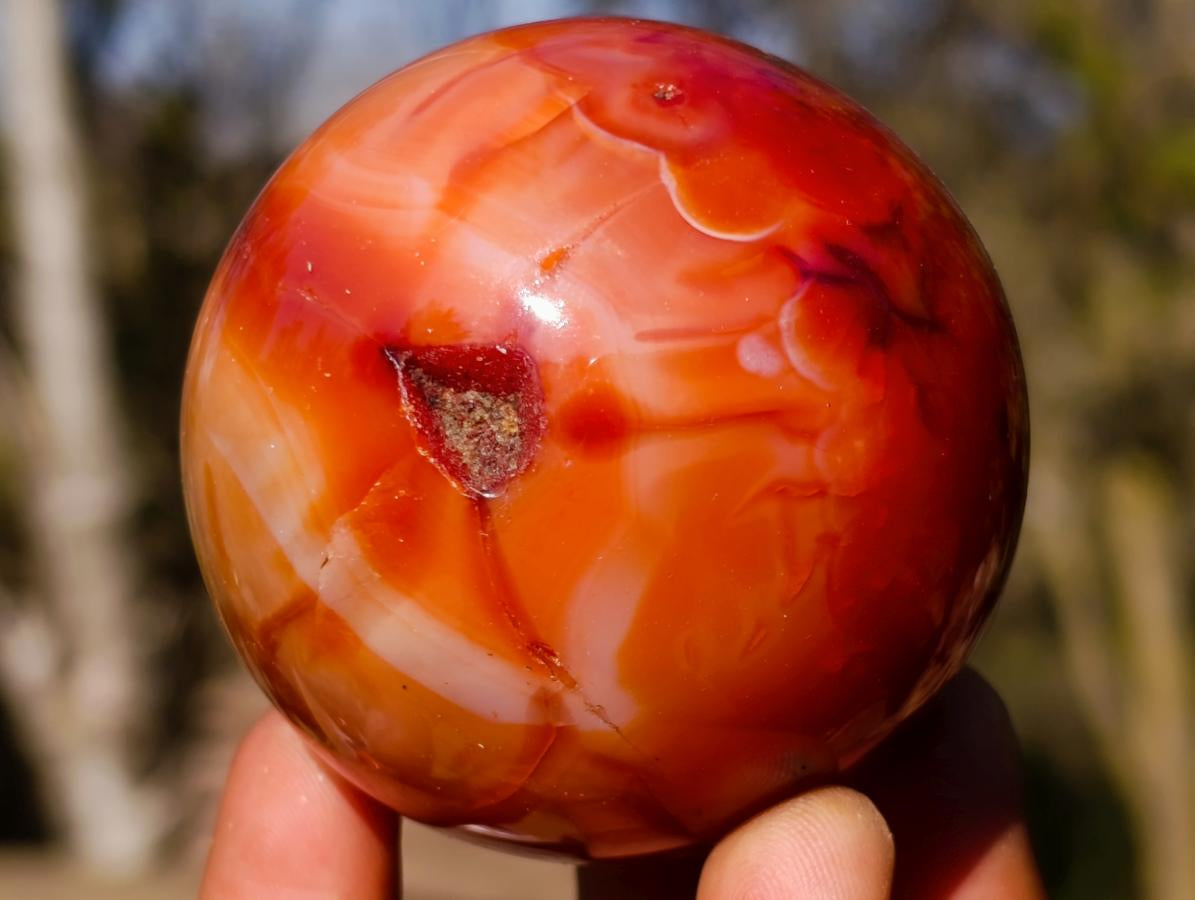 Polished Carnelian Agate Gemstone Spheres x 6 From Madagascar - Toprock Gemstones and Minerals 