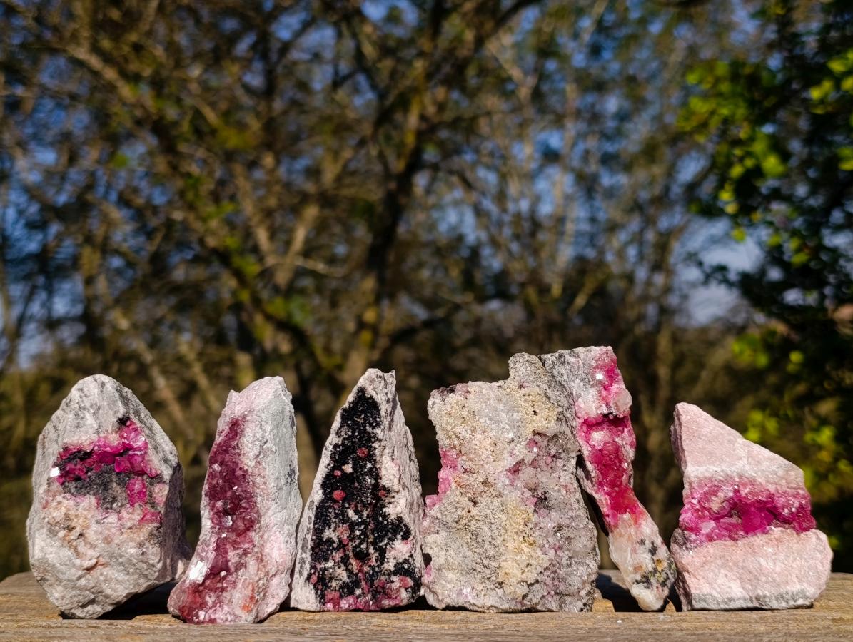 Natural Spherocobaltite Specimens x 6 From Musonoi Mine, Congo - Toprock Gemstones and Minerals 