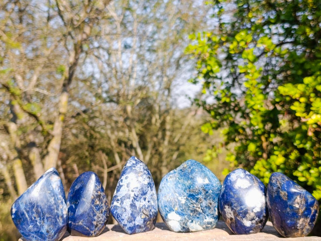 Polished Dumortierite Standing Display Pieces x 6 From Madagascar - Toprock Gemstones and Minerals 