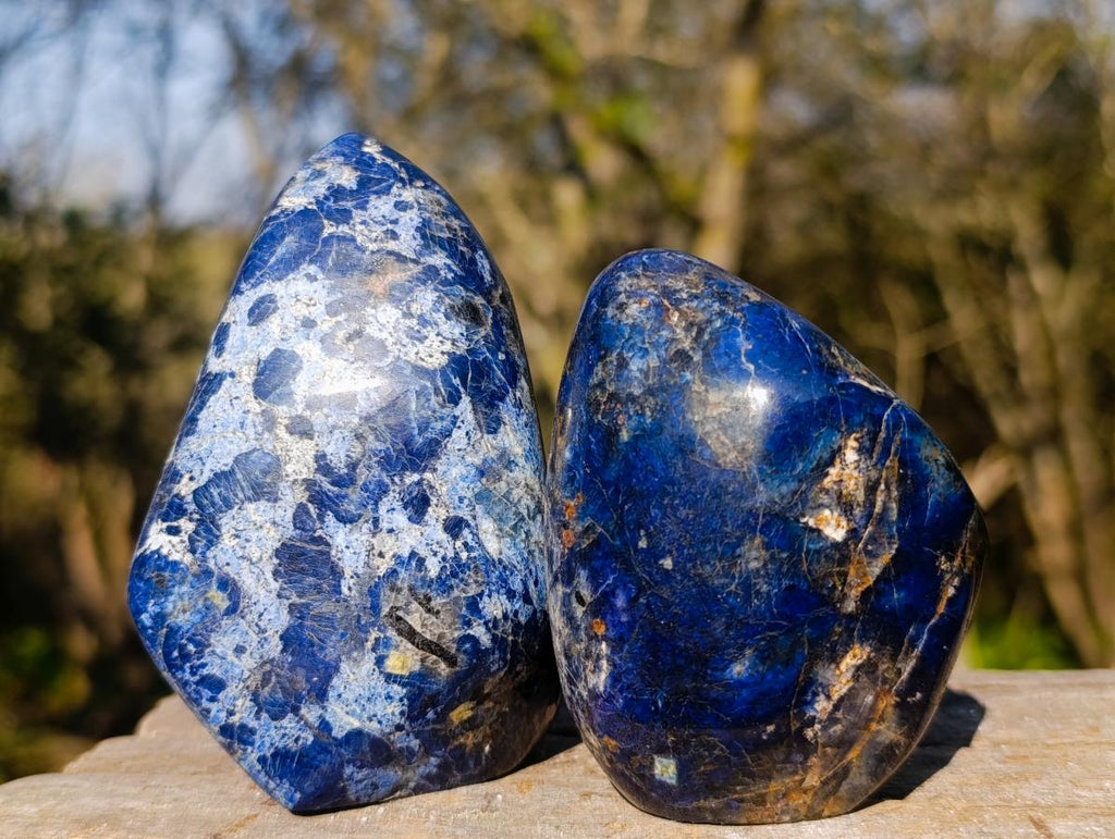Polished Dumortierite Standing Display Pieces x 6 From Madagascar - Toprock Gemstones and Minerals 