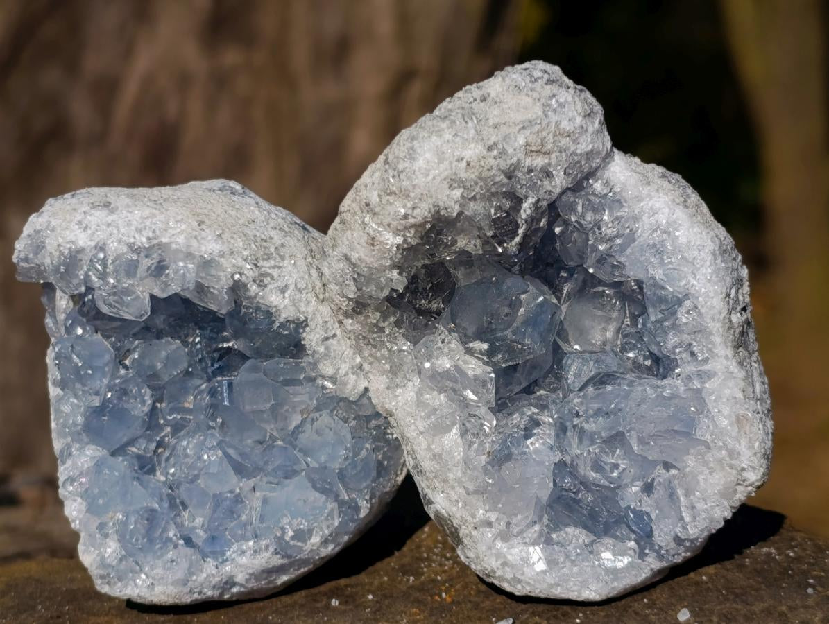 Natural Blue Celestite Specimens x 38 From Sakoany, Madagascar - Toprock Gemstones and Minerals 