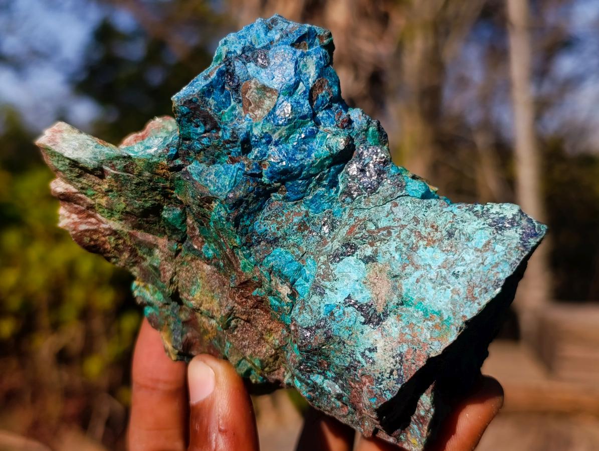 Natural Cobbed Shattuckite Specimens with Cuprite and Malachite x 5 From Kaokoveld, Namibia - Toprock Gemstones and Minerals 