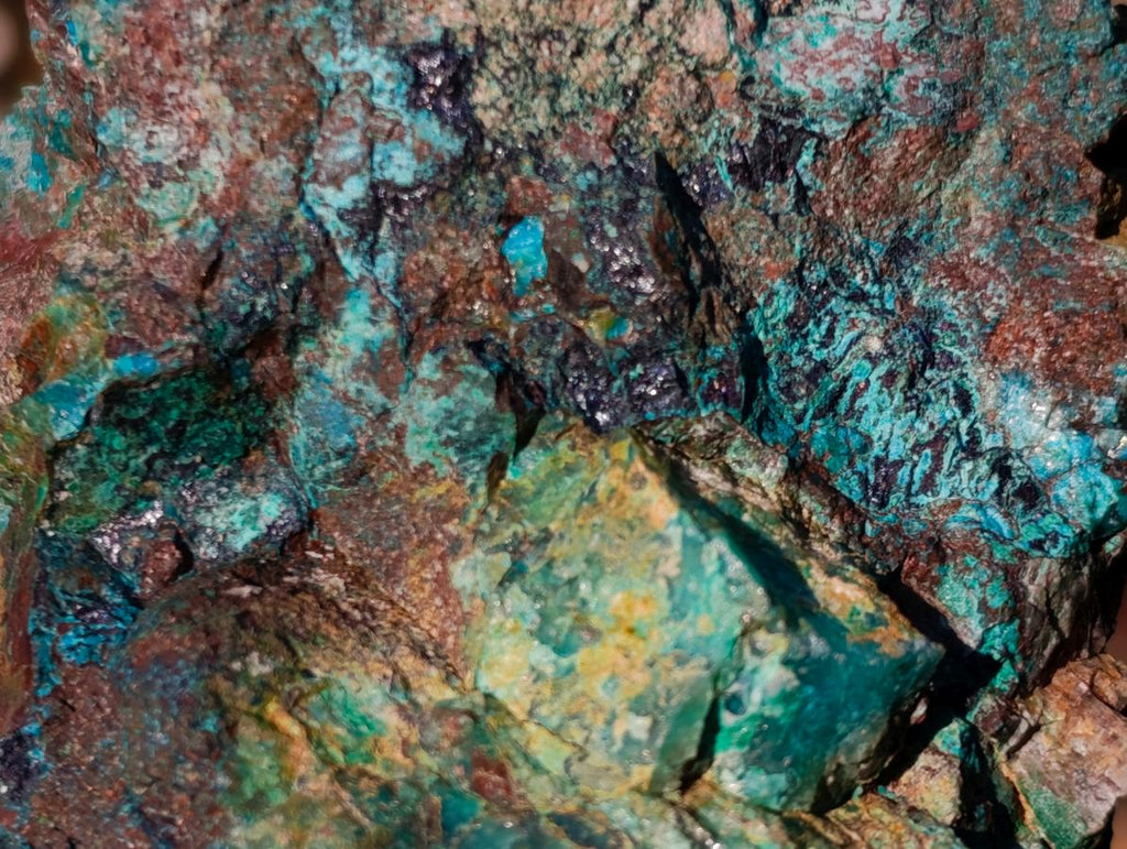 Natural Cobbed Shattuckite Specimens with Cuprite and Malachite x 5 From Kaokoveld, Namibia - Toprock Gemstones and Minerals 