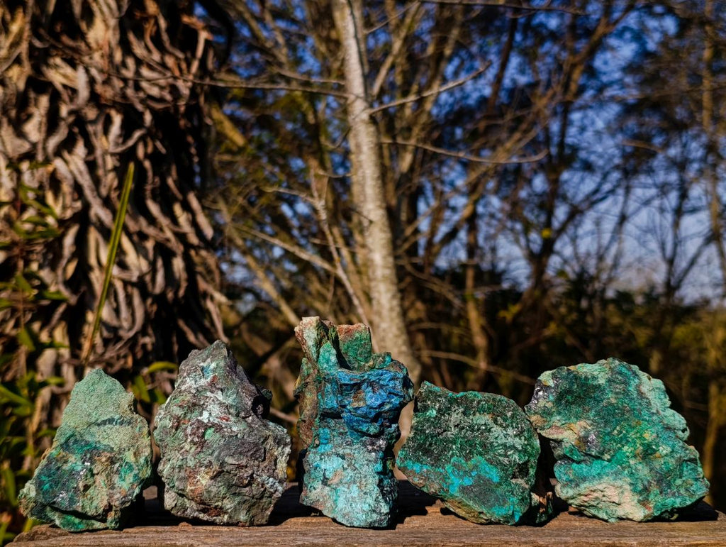 Natural Cobbed Shattuckite Specimens with Cuprite and Malachite x 5 From Kaokoveld, Namibia - Toprock Gemstones and Minerals 
