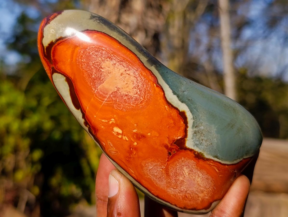 Polished Polychrome Jasper Standing Display Pieces x 3 From NW Coast, Madagascar - Toprock Gemstones and Minerals 