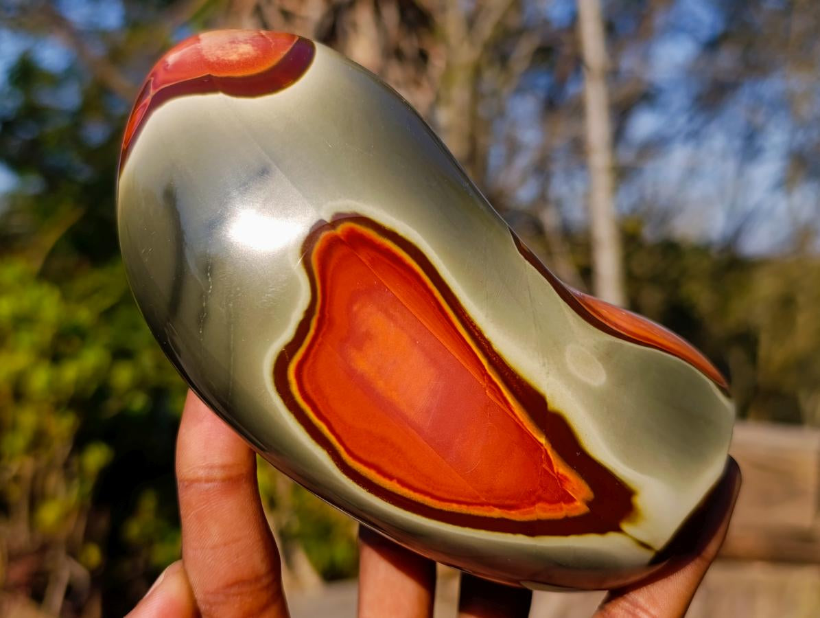 Polished Polychrome Jasper Standing Display Pieces x 3 From NW Coast, Madagascar - Toprock Gemstones and Minerals 