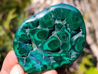 Polished Flower Banded Malachite Free Forms x 12 From Congo - Toprock Gemstones and Minerals 