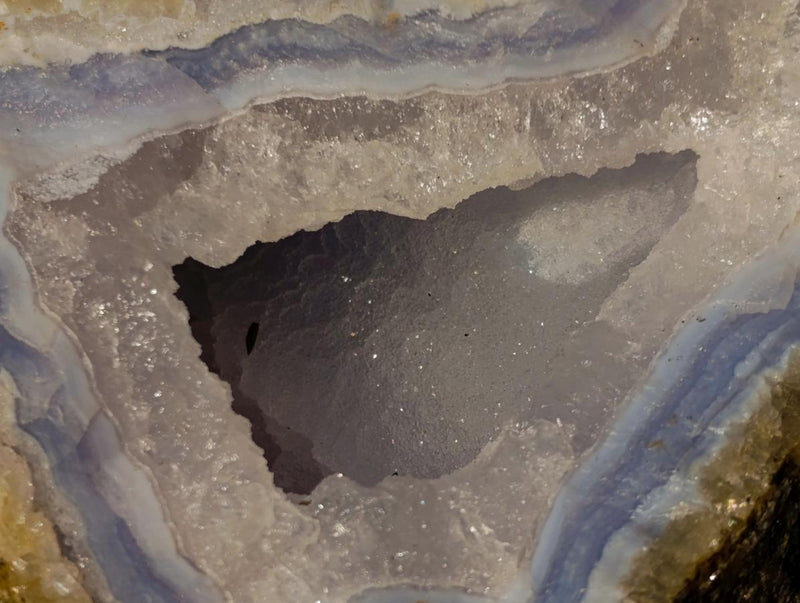 Natural Large Blue Lace Agate Geode Specimens x 2 From Nsanje, Malawi - Toprock Gemstones and Minerals 