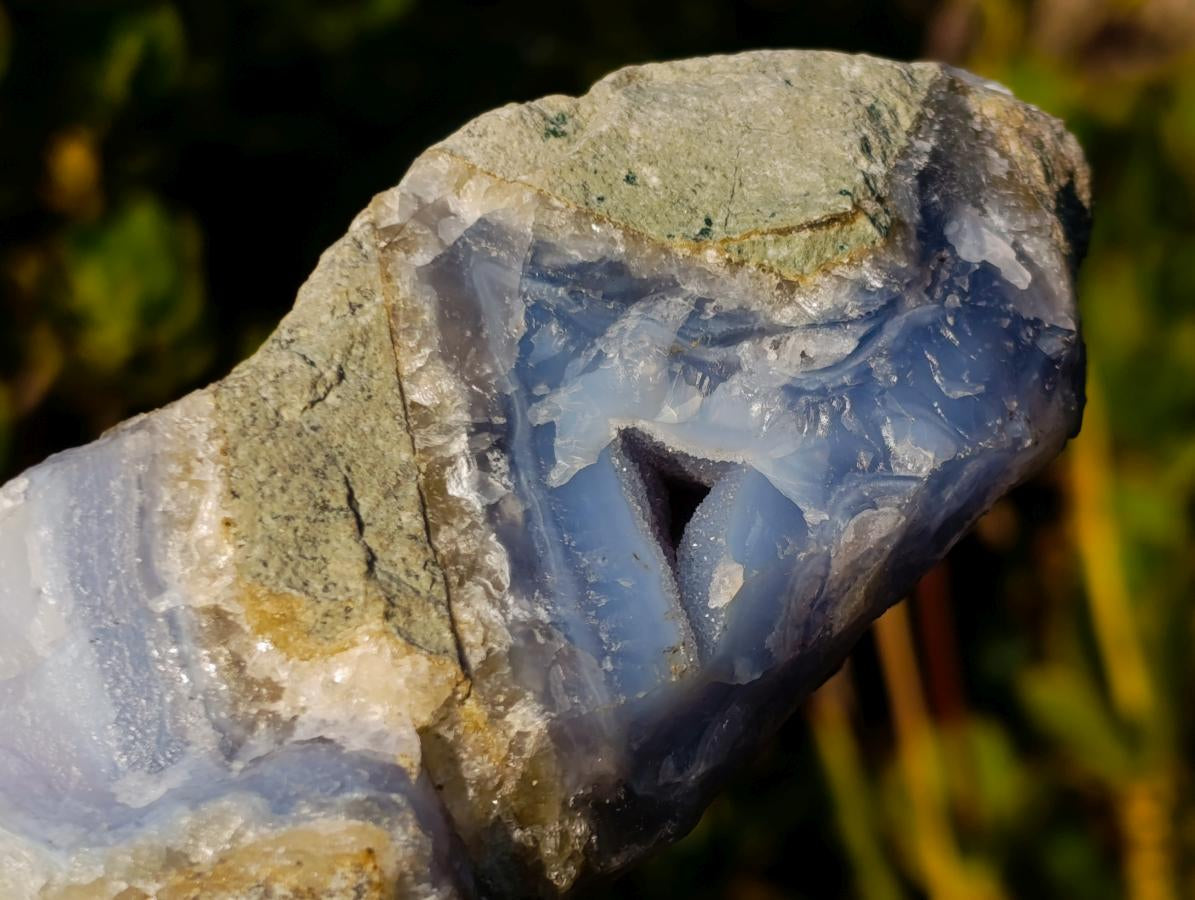 Natural Large Blue Lace Agate Geode Specimens x 2 From Nsanje, Malawi - Toprock Gemstones and Minerals 