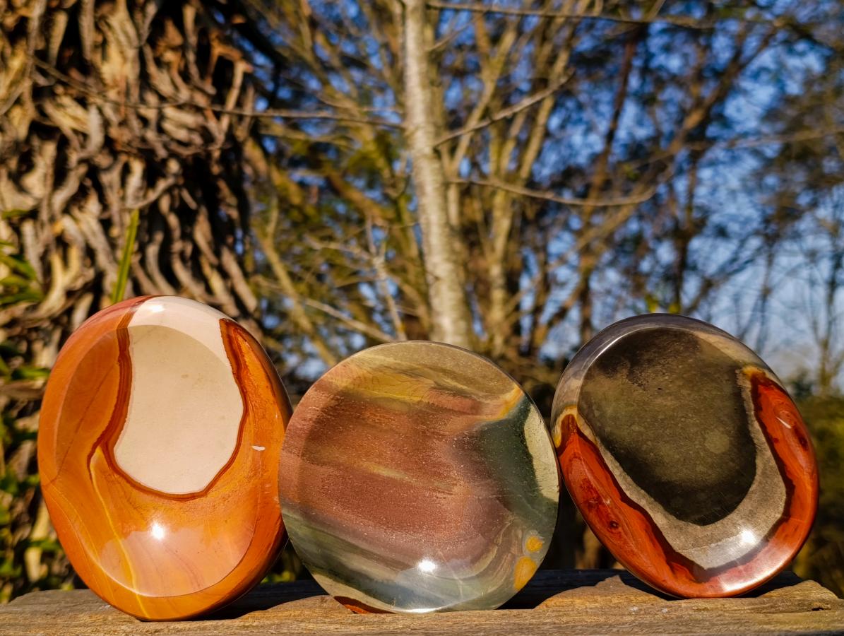 Polished Polychrome Jasper Bowls x 3 From NW Coast, Madagascar - Toprock Gemstones and Minerals 
