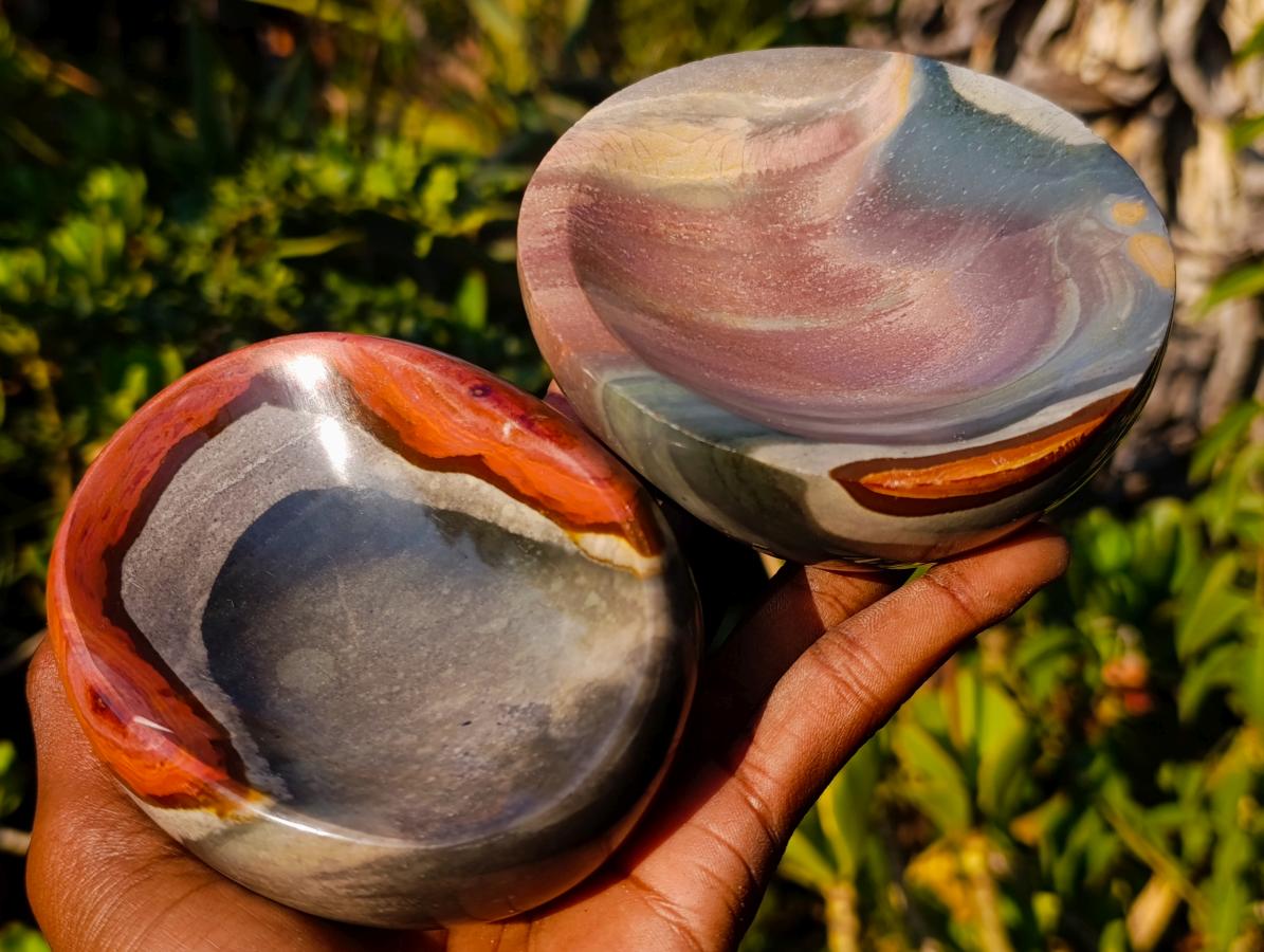 Polished Polychrome Jasper Bowls x 3 From NW Coast, Madagascar - Toprock Gemstones and Minerals 