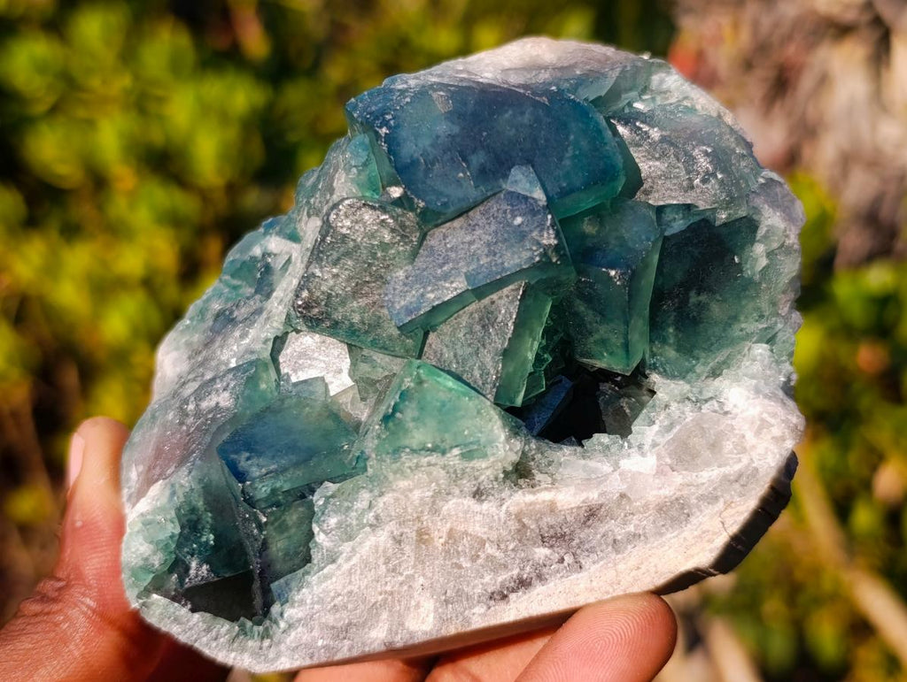 Natural Green Cubic Fluorite Specimens x 6 From Mandrosonoro, Madagascar - Toprock Gemstones and Minerals 