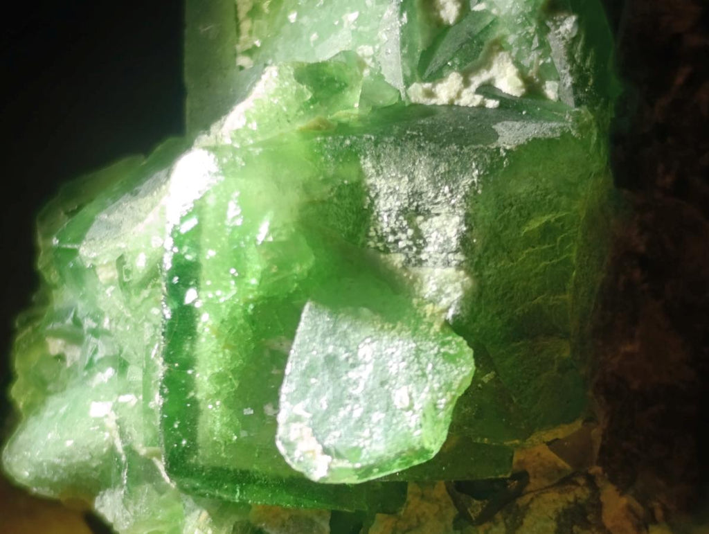 Natural Green Cubic Fluorite Specimens x 6 From Mandrosonoro, Madagascar - Toprock Gemstones and Minerals 