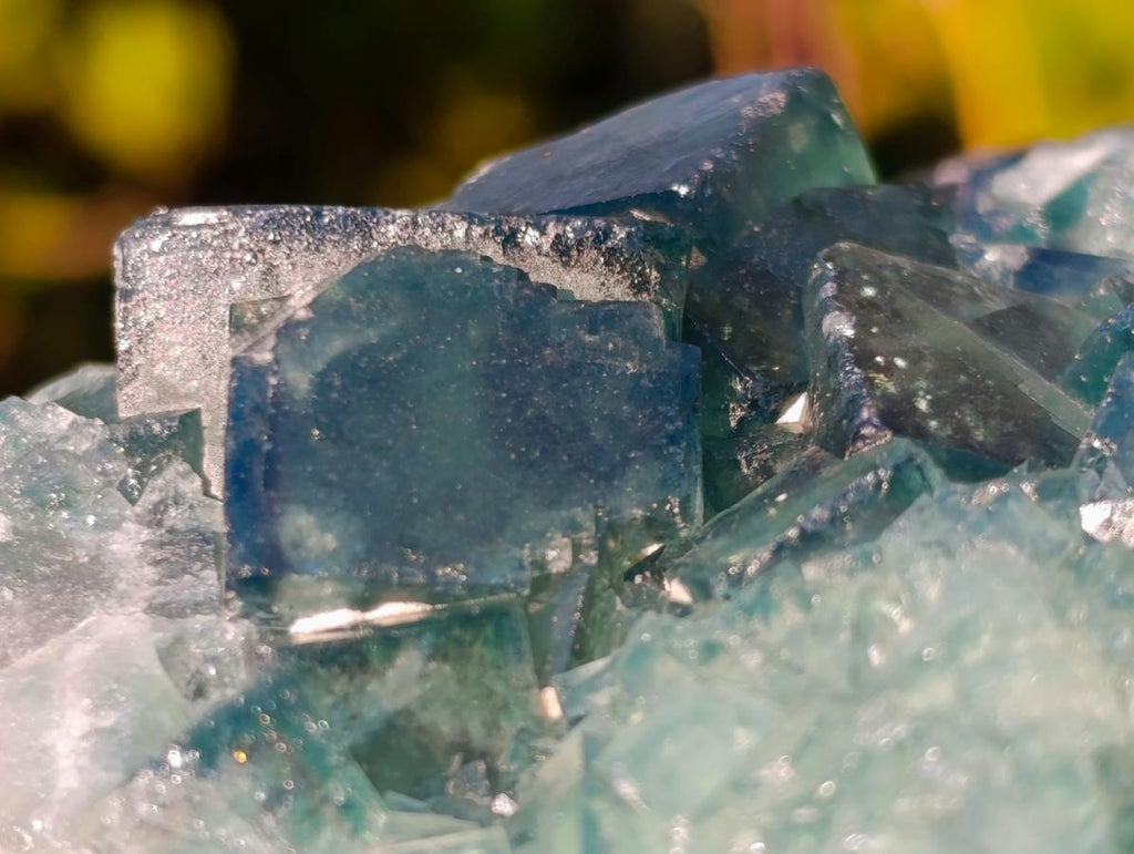 Natural Green Cubic Fluorite Specimens x 6 From Mandrosonoro, Madagascar - Toprock Gemstones and Minerals 