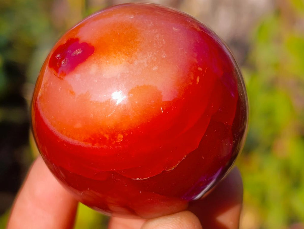 Polished Small Carnelian Agate Gemstone Spheres x 12 From Madagascar - Toprock Gemstones and Minerals 
