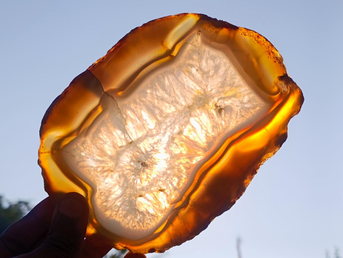 Polished XL Banded Agate Slices x 4 From Madagascar - Toprock Gemstones and Minerals 