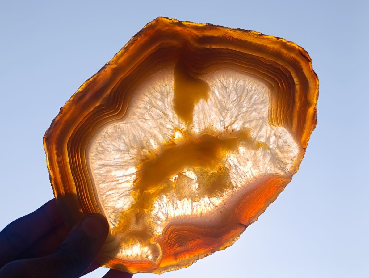 Polished XL Banded Agate Slices x 4 From Madagascar - Toprock Gemstones and Minerals 