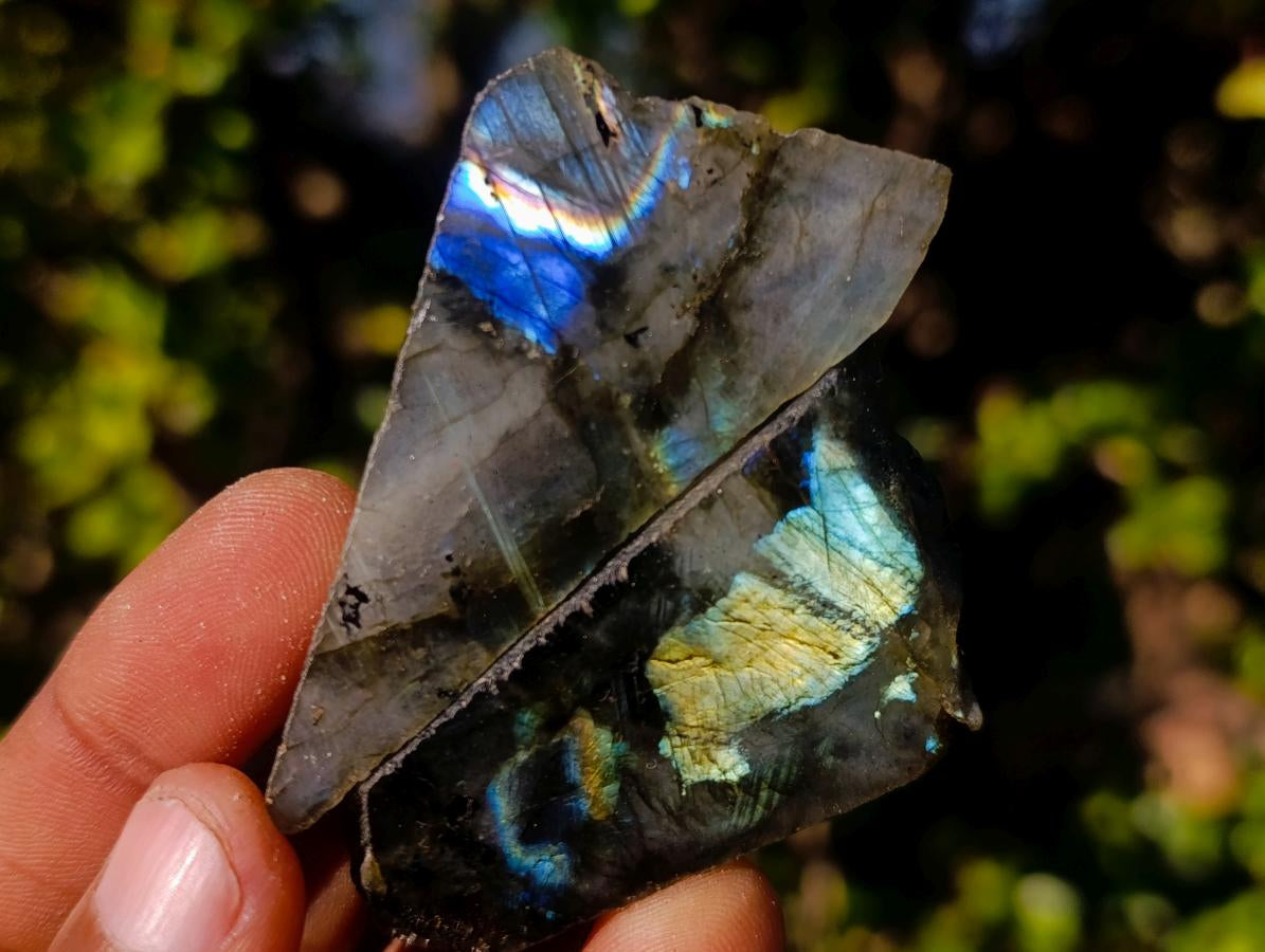 Polished on One Side Labradorite Slices x 70 From Madagascar - Toprock Gemstones and Minerals 