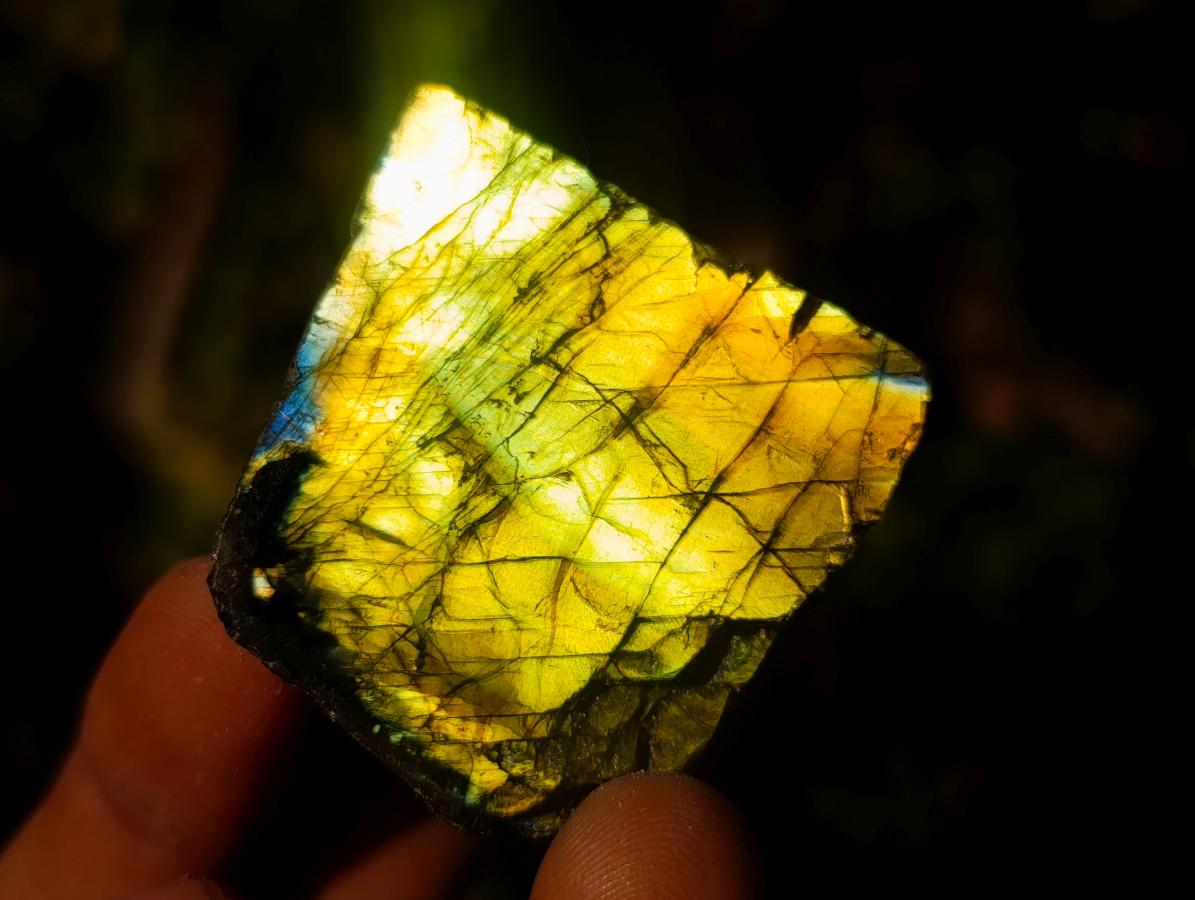 Polished on One Side Labradorite Slices x 70 From Madagascar - Toprock Gemstones and Minerals 