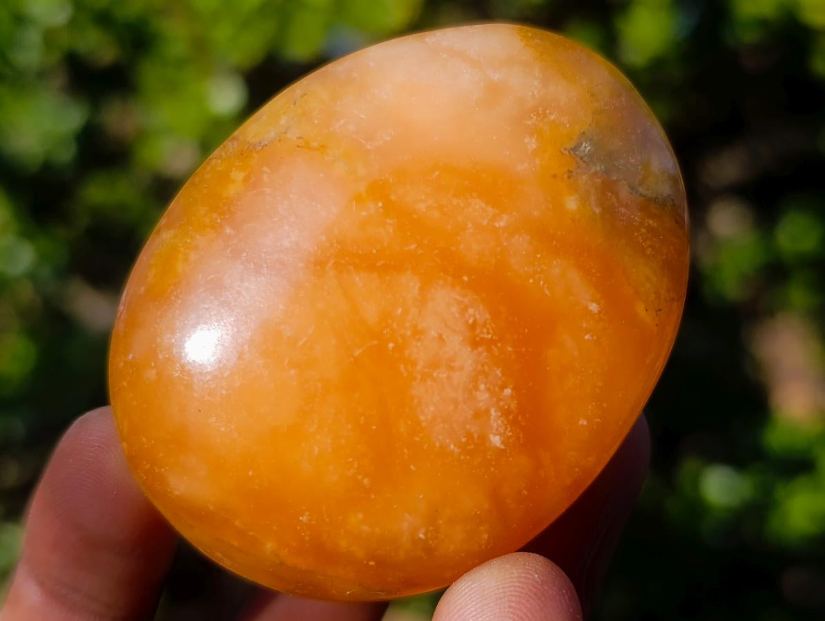 Polished Orange Twist Calcite Galets x 24 From Maevantanana, Madagascar - Toprock Gemstones and Minerals 