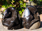 Polished Septerye Sauvage "Dragons Egg" Geode Standing Display Pieces x 2 From Mahajanga, Madagascar - Toprock Gemstones and Minerals 