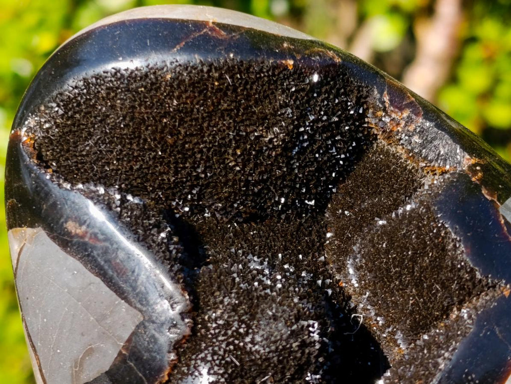 Polished Septerye Sauvage "Dragons Egg" Geode Standing Display Pieces x 2 From Mahajanga, Madagascar - Toprock Gemstones and Minerals 