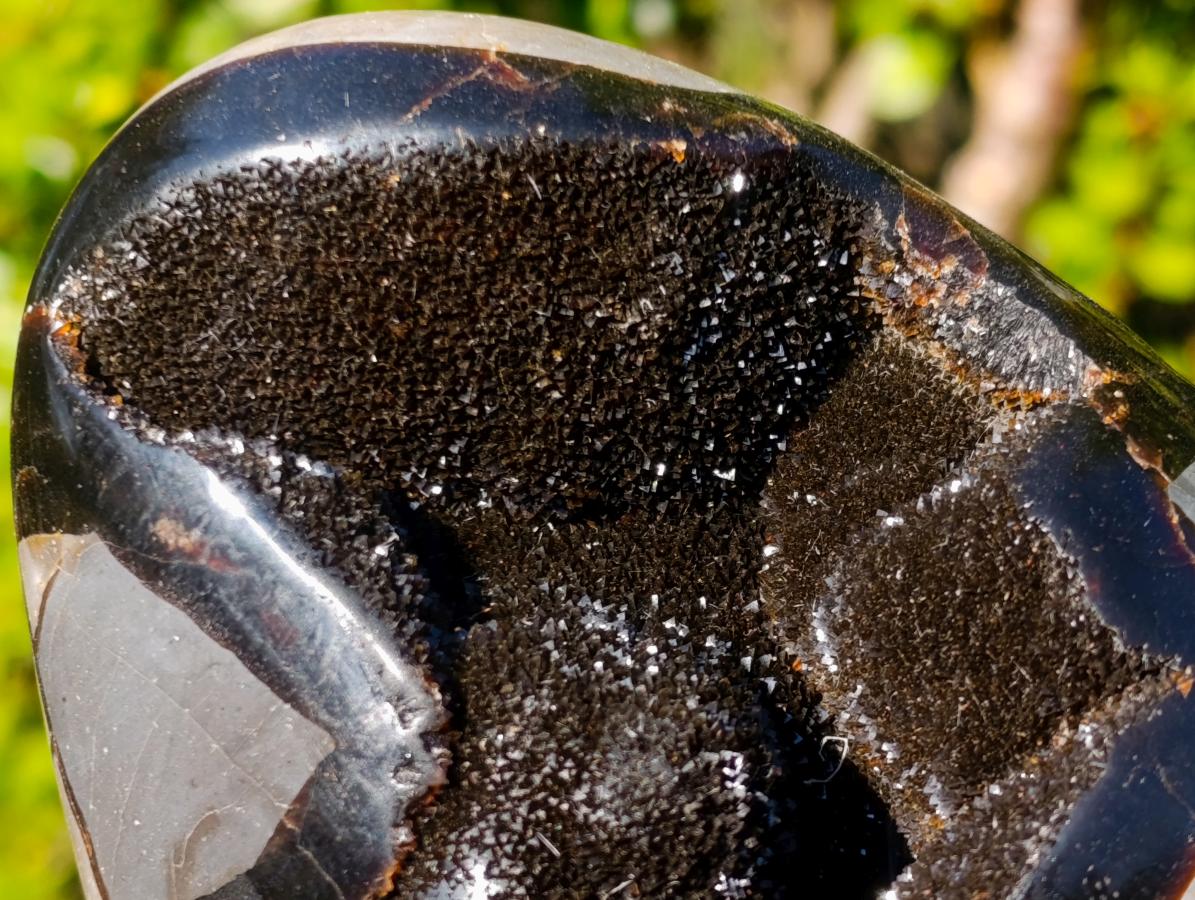 Polished Septerye Sauvage "Dragons Egg" Geode Standing Display Pieces x 2 From Mahajanga, Madagascar - Toprock Gemstones and Minerals 