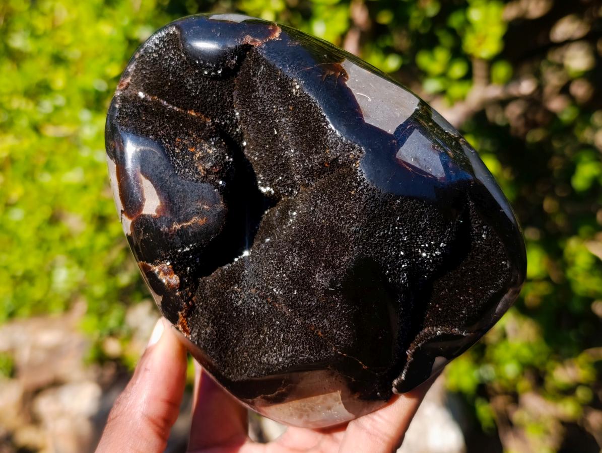 Polished Septerye Sauvage "Dragons Egg" Geode Standing Display Pieces x 2 From Mahajanga, Madagascar - Toprock Gemstones and Minerals 