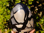 Polished Septerye Sauvage "Dragons Egg" Geode Standing Display Pieces x 2 From Mahajanga, Madagascar - Toprock Gemstones and Minerals 